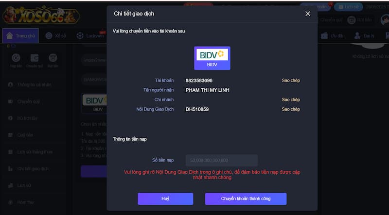Hướng dẫn chi tiết cách nạp tiền rút tiền tại XOSO66 an toàn 1 Thủ tục nạp tiền XOSO66